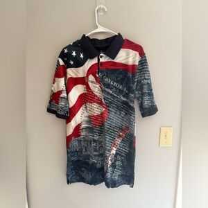 Red Head USA Polo Men’s SZ M Short Sleeve Constitution Flag White House